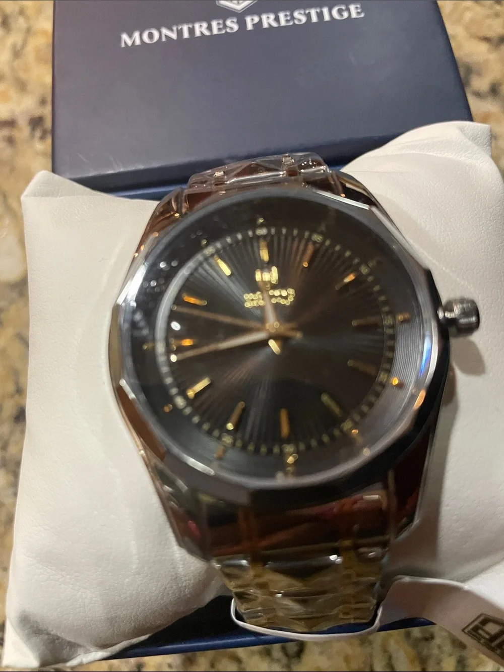 Montres Prestige Men's Two Tone Dress Watch